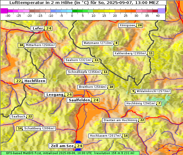 Temperatur, 7. 9. 2025