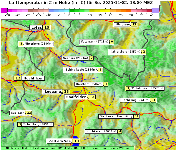Temperatur, 2. 11. 2025