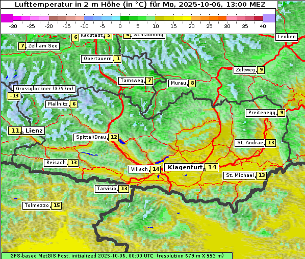Temperatur, 6. 10. 2025