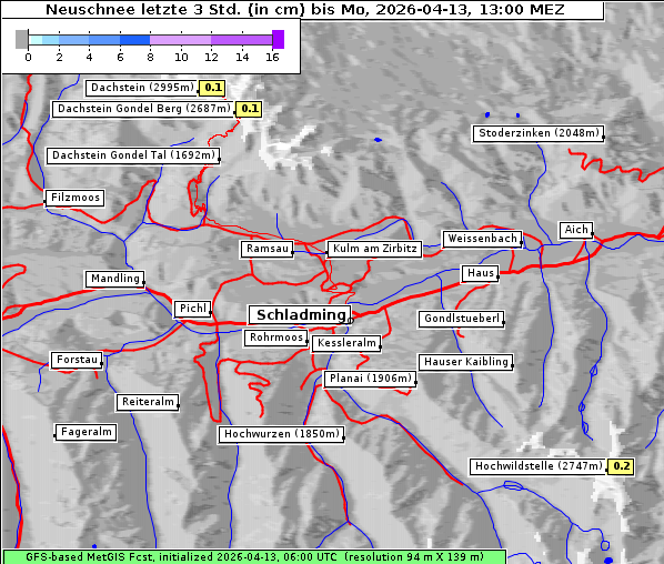 Neuschnee, 13. 4. 2026