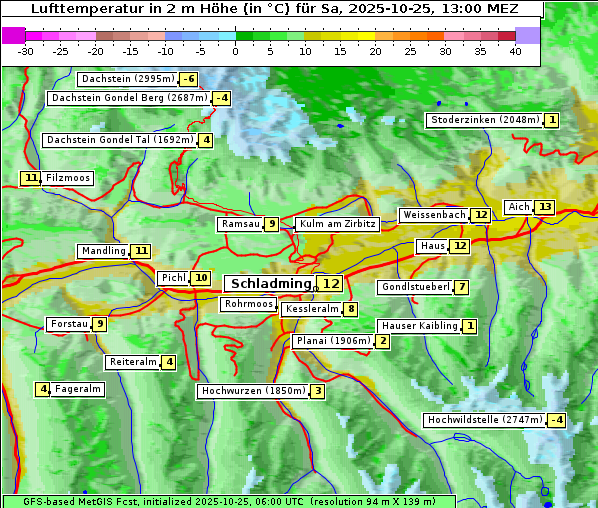 Temperatur, 25. 10. 2025