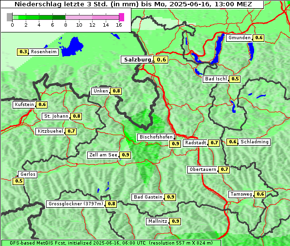 Niederschlag, 16. 6. 2025
