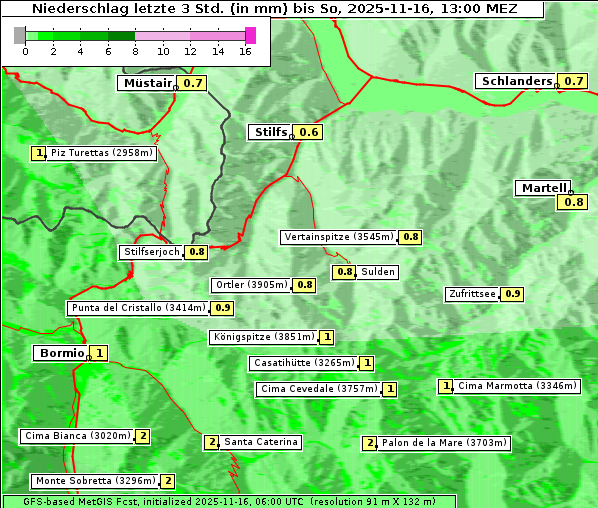 Niederschlag, 16. 11. 2025