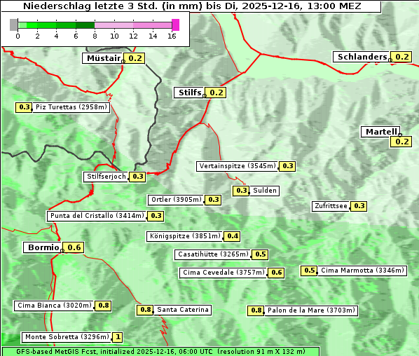 Niederschlag, 16. 12. 2025