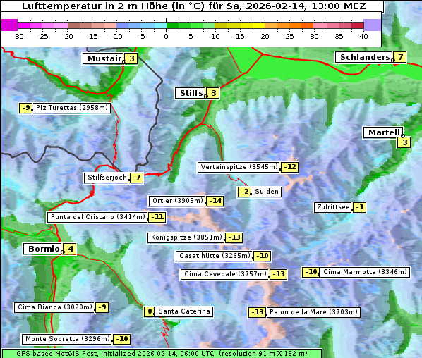 Temperatur, 14. 2. 2026