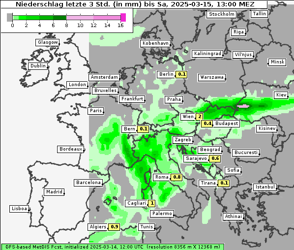 Niederschlag, 15. 3. 2025