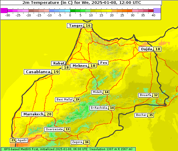 Temperatur, 8. 1. 2025