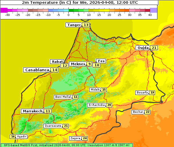 Temperatur, 8. 4. 2026