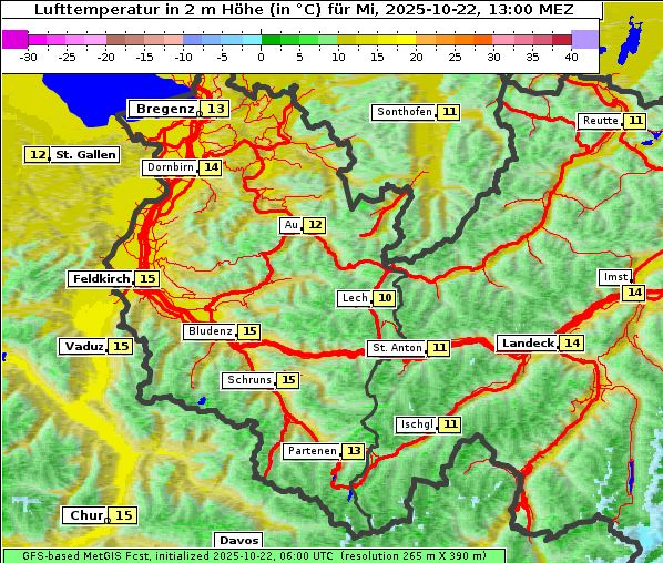 Temperatur, 22. 10. 2025