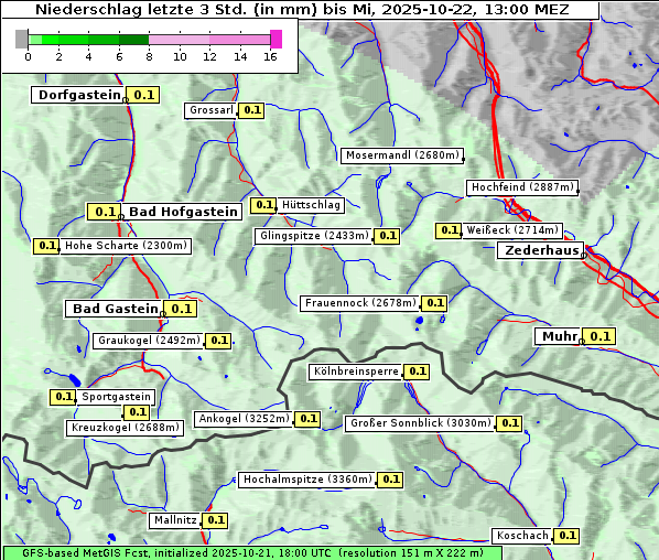 Niederschlag, 22. 10. 2025