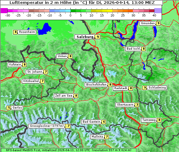 Temperatur, 14. 4. 2026