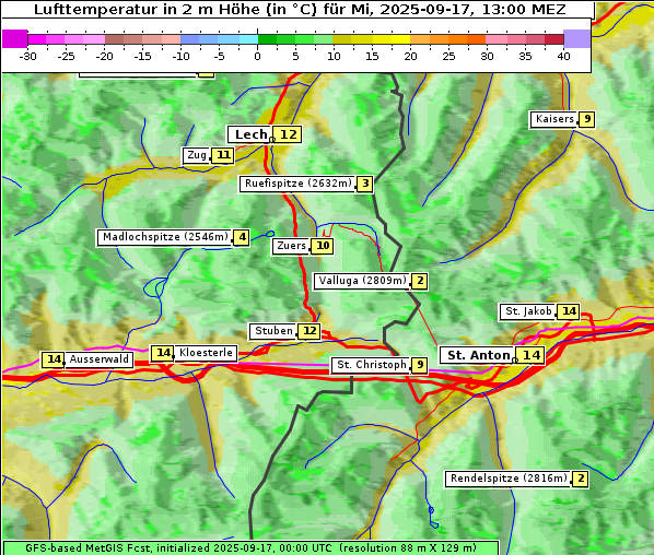 Temperatur, 17. 9. 2025