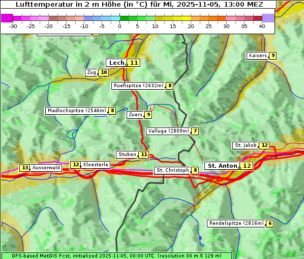 Temperatur, 5. 11. 2025