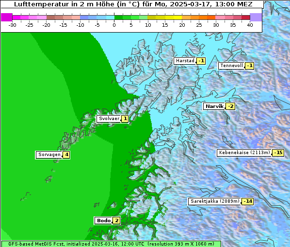 Temperatur, 17. 3. 2025