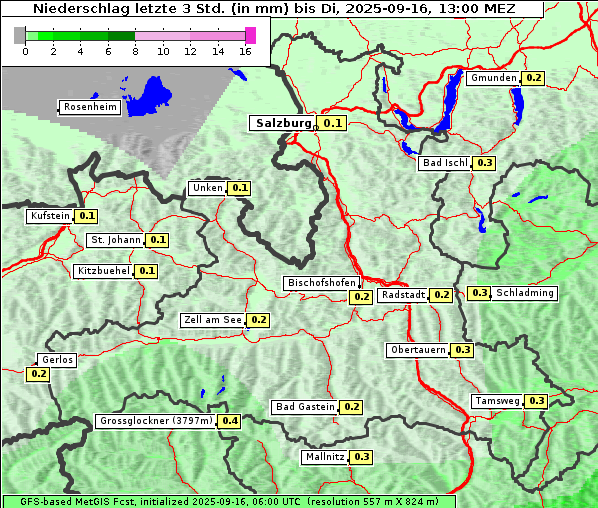 Niederschlag, 16. 9. 2025