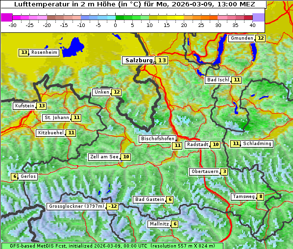 Temperatur, 9. 3. 2026