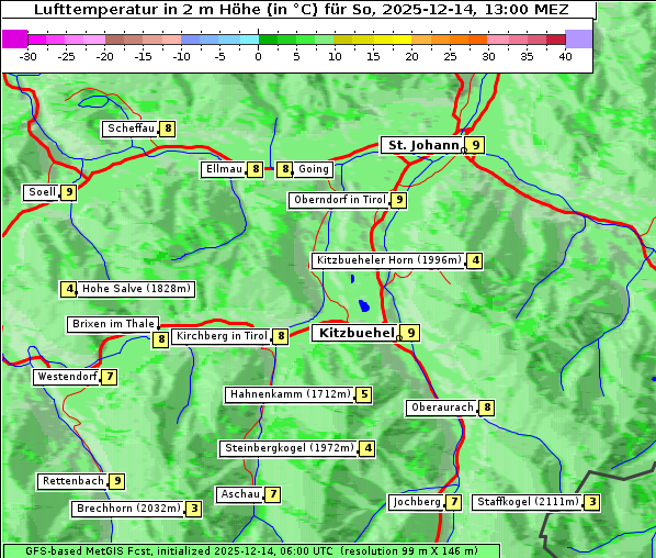 Temperatur, 14. 12. 2025