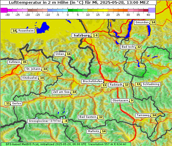 Temperatur, 28. 5. 2025