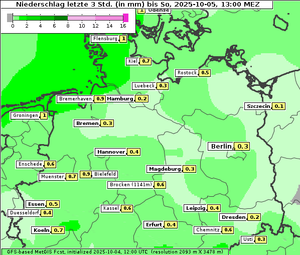 Niederschlag, 5. 10. 2025