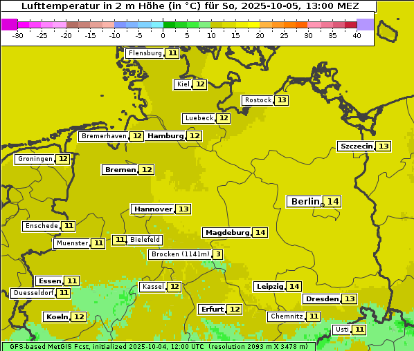 Temperatur, 5. 10. 2025