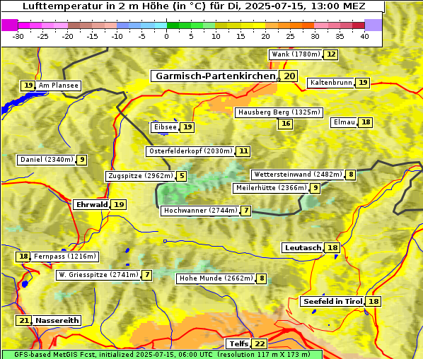 Temperatur, 15. 7. 2025