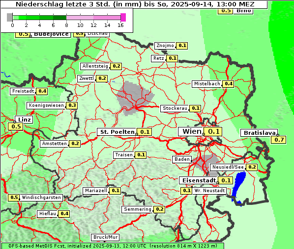 Niederschlag, 14. 9. 2025