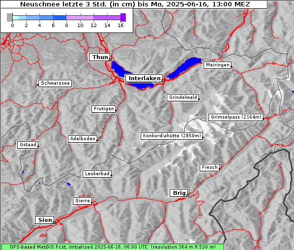 Neuschnee, 16. 6. 2025