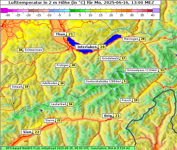 Temperatur, 16. 6. 2025