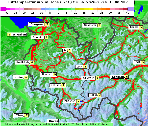Temperatur, 24. 1. 2026