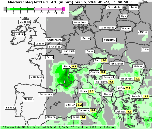 Niederschlag, 22. 3. 2026