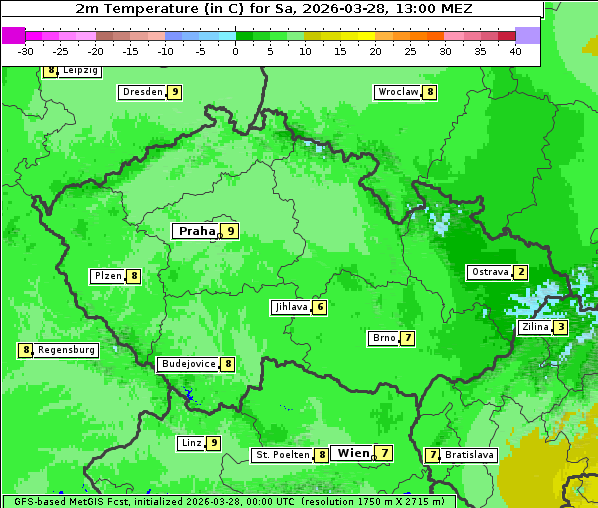 Temperatur, 28. 3. 2026