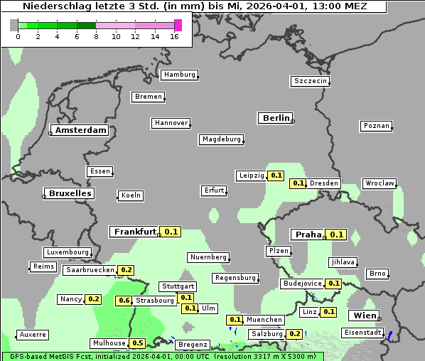 Niederschlag, 1. 4. 2026