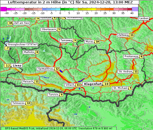 Temperatur, 28. 12. 2024