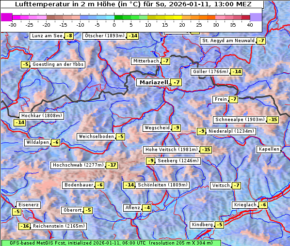 Temperatur, 11. 1. 2026