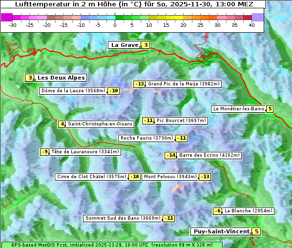 Temperatur, 30. 11. 2025