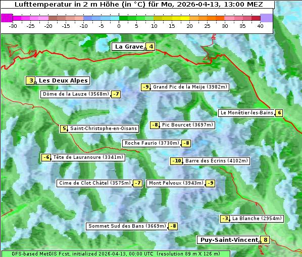 Temperatur, 13. 4. 2026