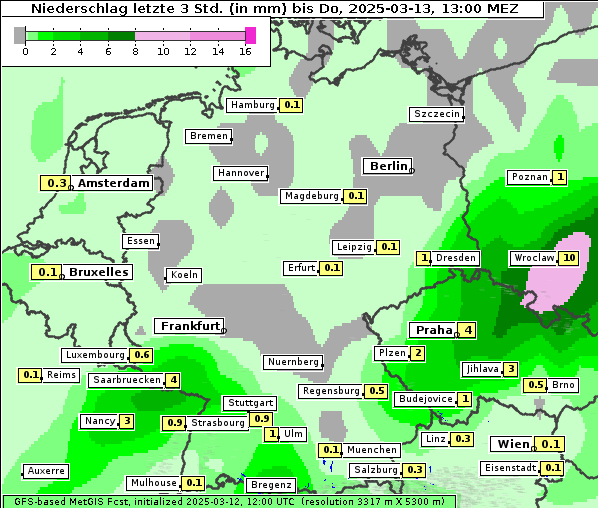 Niederschlag, 13. 3. 2025