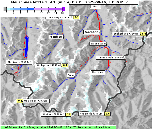 Neuschnee, 16. 9. 2025