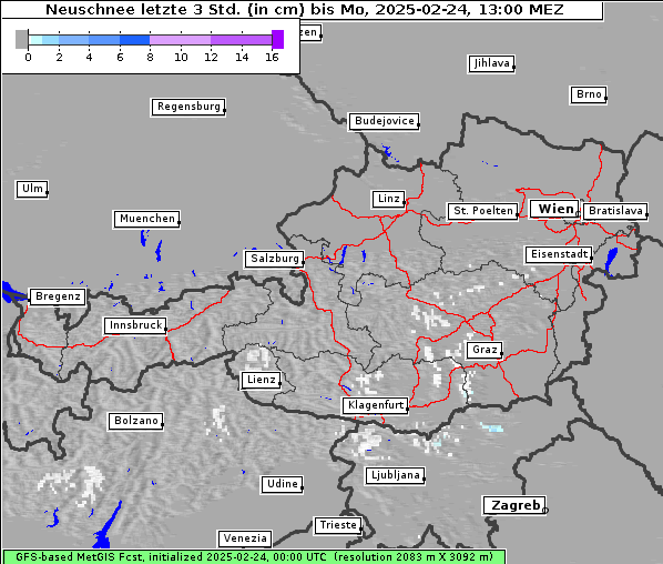 Neuschnee, 24. 2. 2025