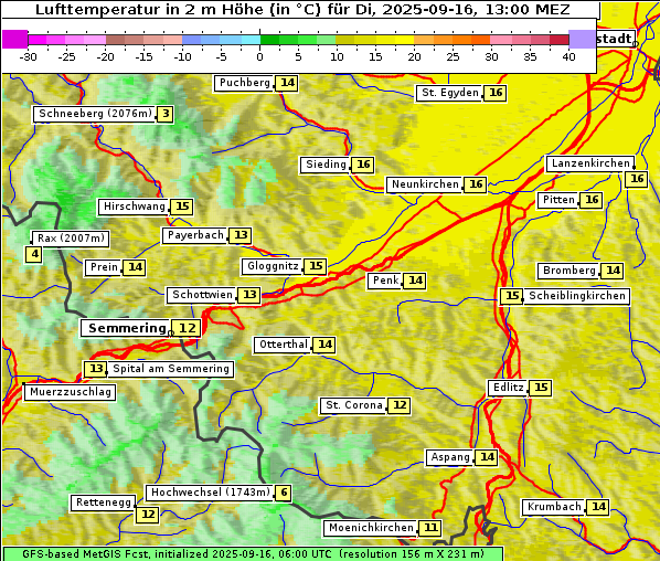 Temperatur, 16. 9. 2025