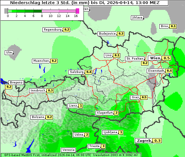 Niederschlag, 14. 4. 2026
