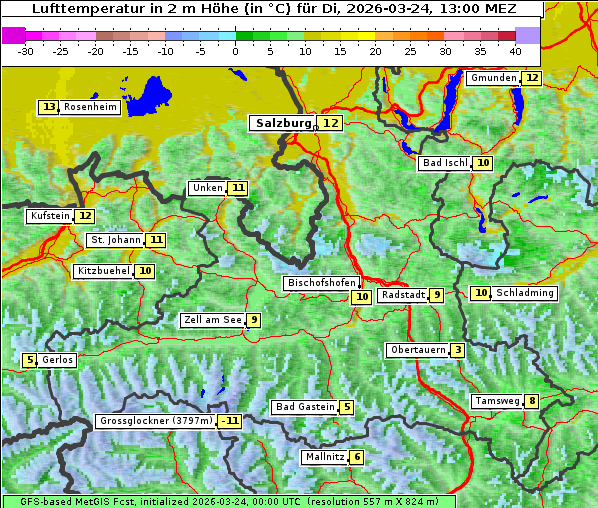 Temperatur, 24. 3. 2026