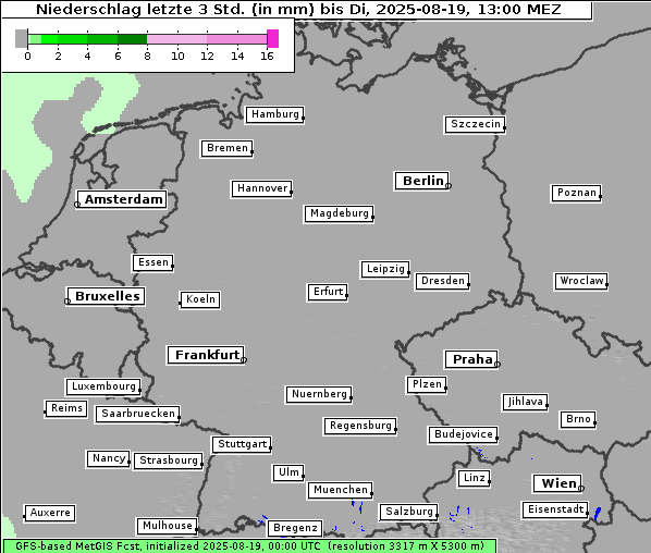 Niederschlag, 19. 8. 2025