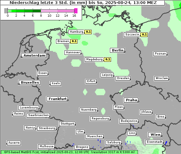 Niederschlag, 24. 8. 2025