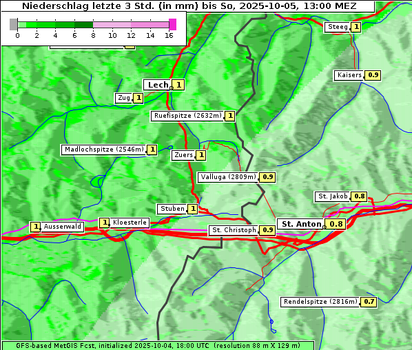 Niederschlag, 5. 10. 2025