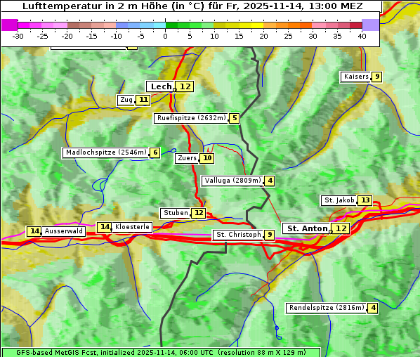 Temperatur, 14. 11. 2025