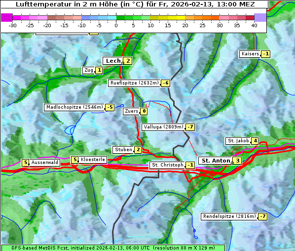 Temperatur, 13. 2. 2026