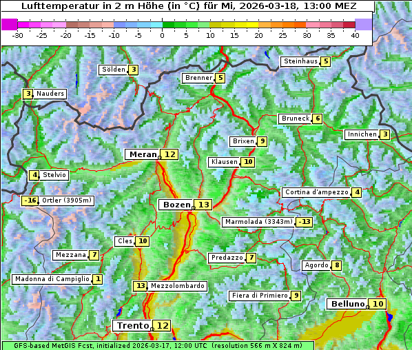 Temperatur, 18. 3. 2026