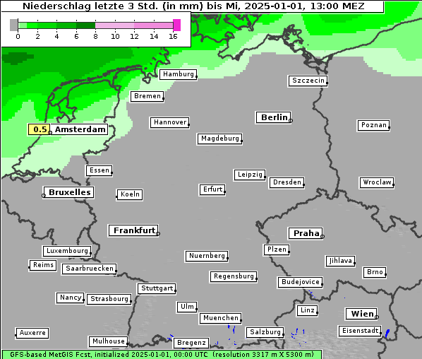 Niederschlag, 1. 1. 2025