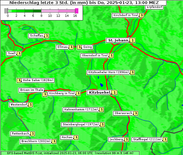 Niederschlag, 23. 1. 2025